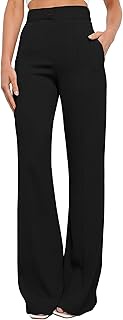 Women's Causal High Waisted Wide Leg Pants, Bootcut Dress Pants for Women, Work Pants with Pockets f