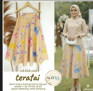 Rok Klok Midi Teratai Katun Batik Solo Rok Batik Wanita