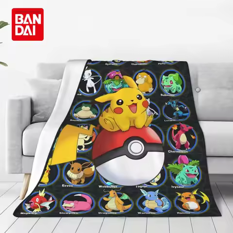 Bandai Pokemon Blankets on Bed Sofa Air Condition Sleeping Cover Bedding 3D Pikachu Throw Blanket Be