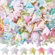 SUNNYCLUE 1 Box of 140 Acrylic Trumpet Floride Beads Colourful Florida Beads Random Colour Gradients