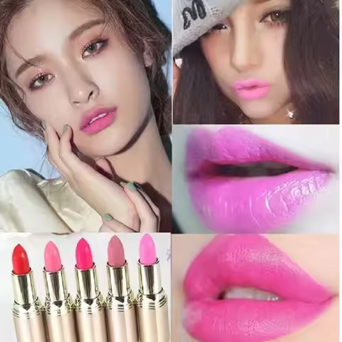 Makeup Lipstick Waterproof Matte 24 Hours Long Lasting Red Lipsticks Resistant Rose Lip Tint Velvet 
