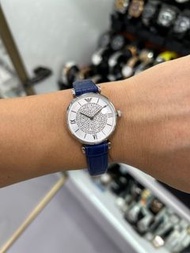 EMPORIO ARMANI阿瑪尼 滿天星 女士石英腕錶 AR11344 藍色皮質錶帶 原裝正品 全球兩年保修 實體店交收