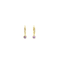 My Juvel 14K Gold Plated 925 Sterling Silver Willow Huggies Earrings Gold Violet Accessories For Wom
