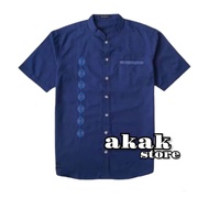 Promo Baju Koko Pria Putih Bordir Mewah Lengan Pendek Lag