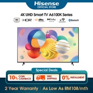 [FREE INSTALL] Hisense (43"/50"/55"/58"/65") 4K UHD Dual Band Wifi Smart TV / Television A6100K