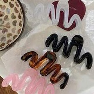 4pcs/1pc Y2K Aesthetic Cute Pink, White, Black, Amber Gloss Jelly Color 4.13in/10.5cm Wave Design La