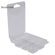 100 Packs Wax Melt Clamshells Molds Square, 6 Cavity Clear Plastic Cube Tray for Candle-Making & Soa