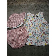Baby Set 3in1 Dress, Panties and Hat Preloved