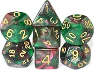 SmartDealsPro 7-Die Glitter Polyhedral Dice Set with Pouches for DND RPG MTG Dungeon and Dragons Tab