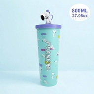 The Snoopy Co-Branded Colorful Retro Double-Layer Straw Steel Cup Has A Capacity Of Up To 800mL/27.1