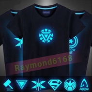 Iron Man Student Cotton Hair Luminous Aegis Bureau Avengers United States Captain T-Shirt Male Youth