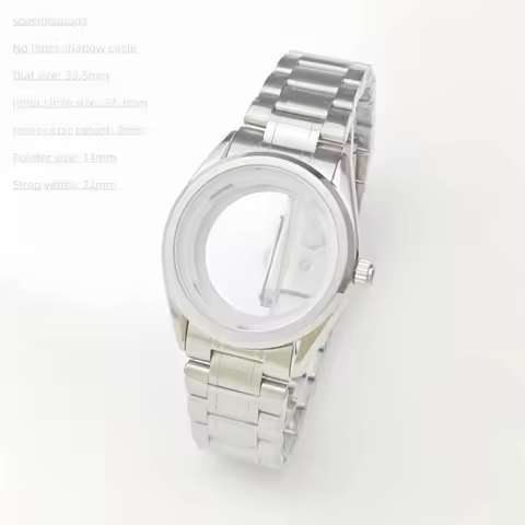 39.5mm Silver Watch Case Fit 33.5mm Dial For Seiko Grand NH35/36/34/4R Automatic Movement Sapphire C