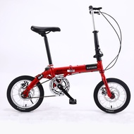 14 Inch Foldable Ultra-Light Bicycle Single/Variable Speed Portable Mini Bicycle Non-Slip Road Bike for Adult Children S