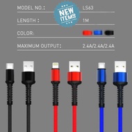 LDNIO LS63 Toughness USB Cable 2.4A Fast Charging / 6 Times Stronger And Durable