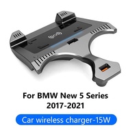 15W Car Wireless Charger For BMW 5 6 Series G30 G32 G38 2018-2023 Mobile Phone QI Wireless USB QC3.0