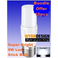 [10pcs E27 Stick Bulb] Wynn Design 9w Led Super Bright Led Stick Bulb Bundle Mentol 9w