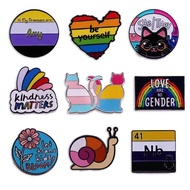 Trans Logo Button Enamel Pin Unique LGBT Badge Lapel Pin Gay Couple Brooch Fashion Clothes Bag Acces