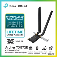 TP-Link Archer TXE72E AXE5400 Wi-Fi 6E Bluetooth 5.3 PCIe Adapter ความเร็ว WiFi 6E สูงสุด 2402 Mbps