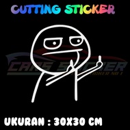 STIKER CUTTING FUCEK FUC K MIDLE FINGER | UKURAN 30X30 CM | STIKER FUCEK | STIKER CUTTING TANGAN FAK