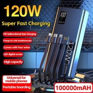Powerbank 100000mAH 120W With 4 Cable Charger For Bidirectional Fast Charging
