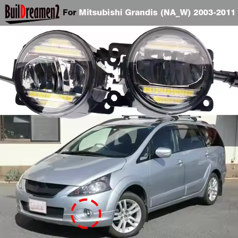 2 X Car Front Bumper LED Fog Light DRL Daylight 30W For Mitsubishi Grandis (NA_W) 2003-2011(Only fit