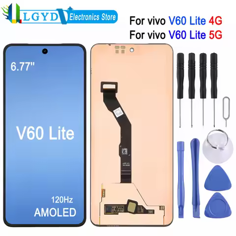 6.77-inch 120Hz AMOLED LCD Screen For vivo V60 Lite 5G V2529, For vivo V60 Lite 4G Phone Display Tou