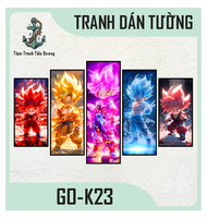 TRANH DÁN TƯỜNG GOKU CHIBI SIÊU NÉT BỘ 5 TẤM DECOR DÁN TƯỜNG FOMEX CÓ KEO 3M CÓ SẴN
