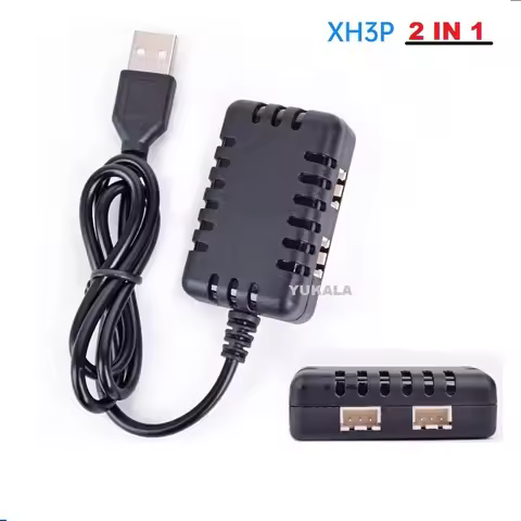 2 IN 1 7.4V 1000Mah*2 XH-3P Quick USB Charger for Wltoys 144001 124019 124018 XK K130 12428 12401 12