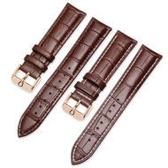 2024✟ XIN-C时尚4 for/Omega/watch strap genuine leather original model Diefei Speedmaster Seamaster 300/600 cowhide pin buckle black men and women 20m