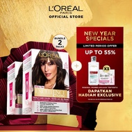 (PAKET HEMAT ISI 2) LOreal Paris Excellence Creme Triple Care Hair Color #4 Brown (Cat / Pewarna Ram