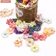 OKHALLO 50PCS Artificial Daisy Flower Head 4.5CM Wedding Favor Headdress Material Party Supplies