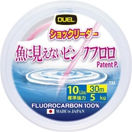 DUEL Pink Fluoro Shock Leader Invisible to Fish 30m 2Lbs~10Lbs 50m 12~100Lbs 30m 130~300Lbs