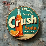 HELLOYOUNG Vintage Orange Soda Metal Tin Sign Retro 50s Diner Bar Wall Art Decor