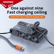 CENZIMO USB Car Charger 12V/24V Multi-function Car Fast Charger Usb C Port QC 3.0 Fast Charging