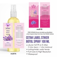 Cetak Stiker Label Botol Spray 100 ml edisi Facemist, Free Desain