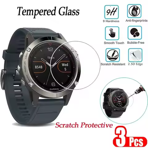 3pcs 9H Premium Tempered Glass For Garmin Fenix 6X 6 6S 6X Pro 7X 7 7S 5 5s Smart Watch Clear HD Scr