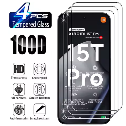 For Xiaomi 15T/15T Pro 5G 2/4PCS HD - Clear Anti-Scratch Shockproof for Mobile Phone 9H Tempered Gla