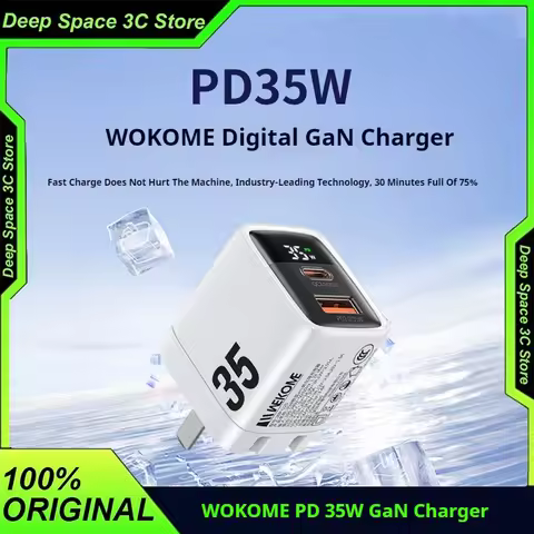 WEKOME 35W TypeC GaN Charger Quick Charge 4.0 3.0 USB PD Fast Charger Adapter for Macbook Pro iPad P