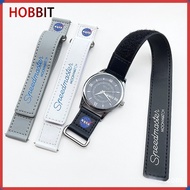20mm Watchband For Omega MOON Series Soft And Comfortable Velcro Watch Strap NASA Speedmaster Leather Wristband