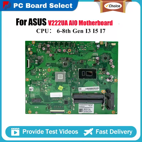 V222UA Motherboard For ASUS Vivo AiO V222U V222UA Mainboard With I3 I5 I7 CPU 100% tests OK fast shi