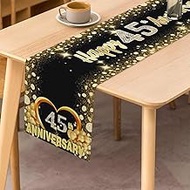Happy Anniversary Table Runner, Happy 45th Anniversary Table Runner, 45th Wedding Anniversary Kitche