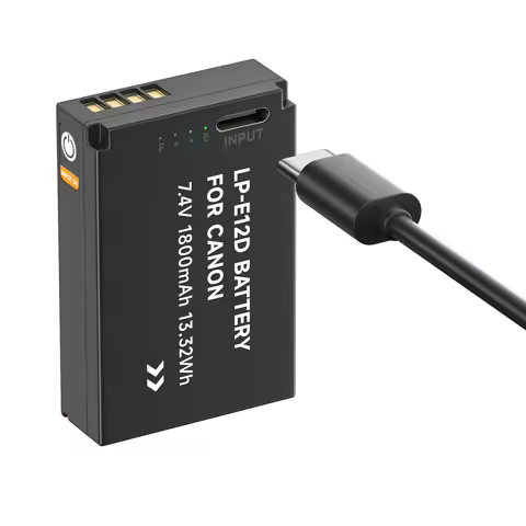 LP-E12 LPE12 LP E12 Camera Battery with Type-C Input Port for Canon Rebel SL1 100D Kiss X7 EOS-M EOS