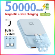 50000mah powerbank mini fast charging with 2 cable wireless power bank 2.1A powerbank mini powerbank
