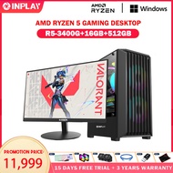 AMD RYZEN 5 3400G Gaming Desktop Set DDR4 16GB RAM 512GB SSD Full Set PC Computer For Office Gaming