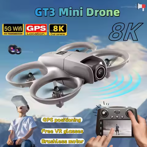 GT3 Drone with VR Glasses 8K HD Dual Camera GPS 5G Professional Aerial Photography Remote Control Ai