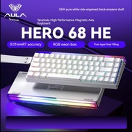 ฮีโร่ AULA 68HE แป้นพิมพ์แนวแกนแม่เหล็ก RT Esports สายเคเบิ้ลเชิงกลการปรับแต่งเกม
