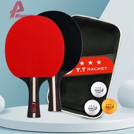 Ping Pong Paddle 2 Rackets &amp; 3 Balls Ping Pong Paddles Set for Advanced Training [Woodrow.sg]