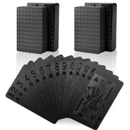 Joyoldelf Playing Cards, 2 Decks of Cards with Box, Cool Black Foil Poker Cards/Waterproof Playing C