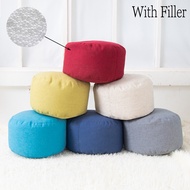 [With Filler] Bean Bag Footstool Lazy sofa footstool Round Stool Bean Bag Sofa Recliner Footstool