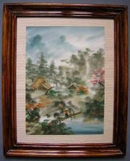 【大寶窟】☆°╮越南手工藝--絹絲油畫(含框)--傳說╭☆°
